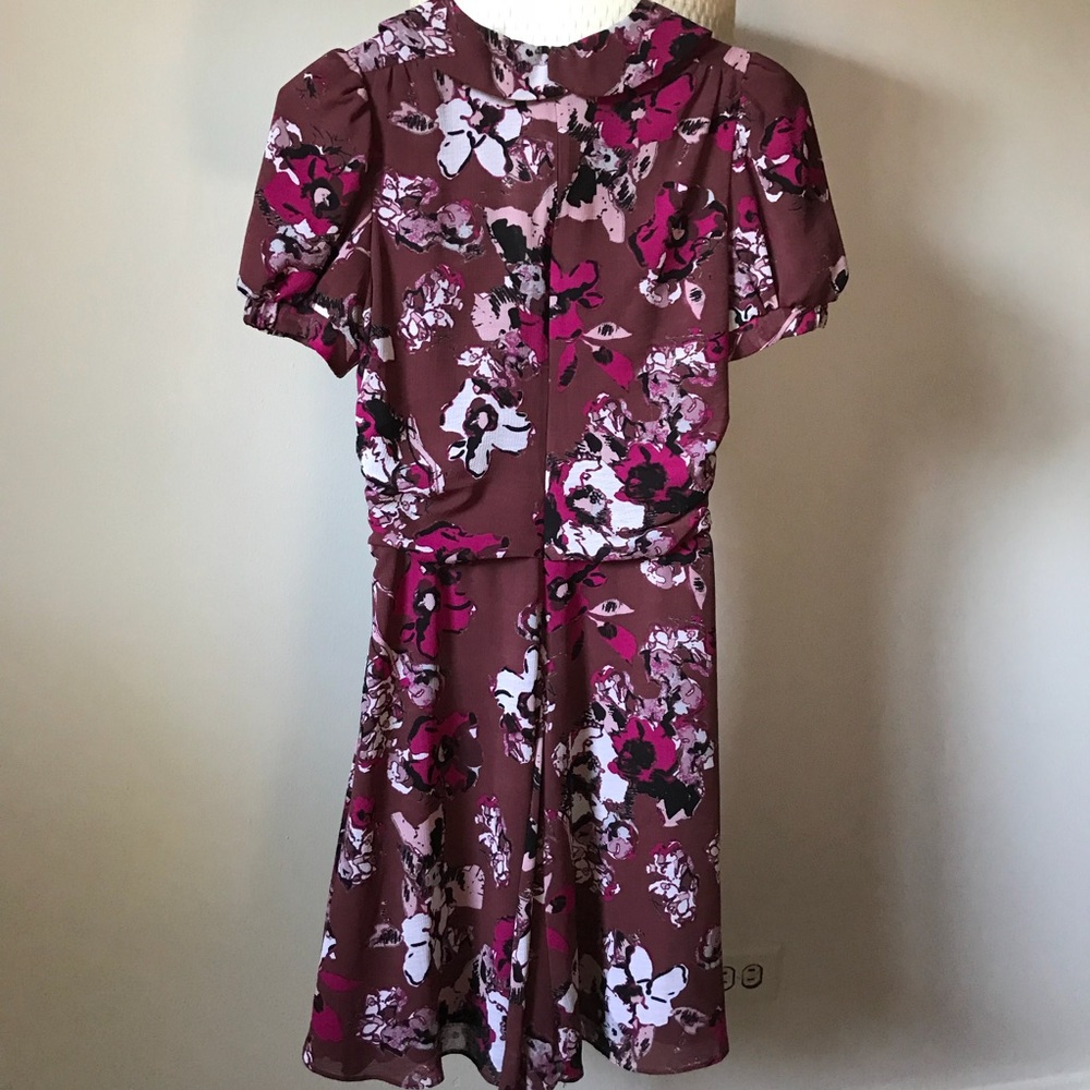Karl Lagerfeld Womens Purple Ruched Floral dress - Picture 3 of 5